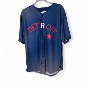 Detroit‎ Tigers Jersey Men's XL Blue 1919 Negro League Commemorative MLB